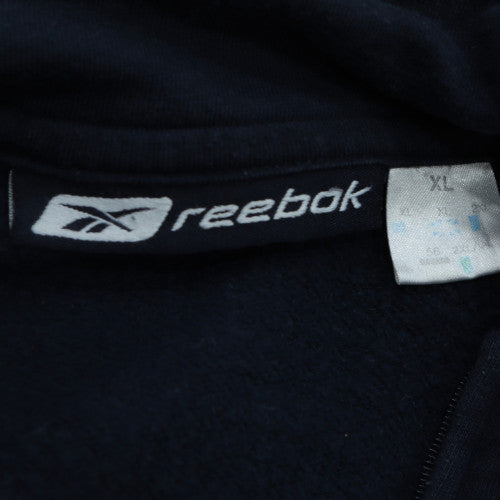 Reebok Mens Blue XL 1/4 Zip Fleece Sweatshirt Pullover
