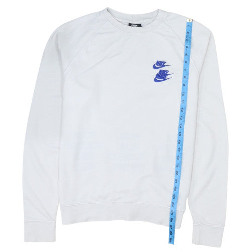 Nike Men's White Graphic Pullover Sweatshirt M Regular Fit