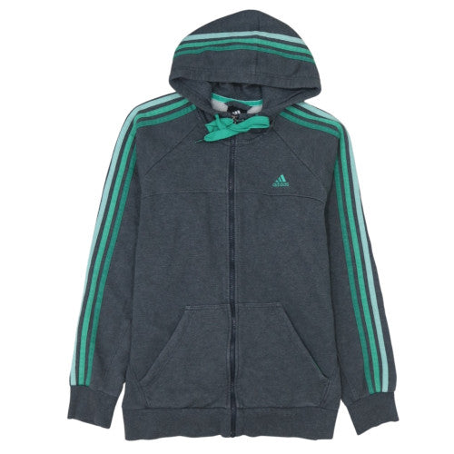 Adidas Mens Grey Full Zip Hoodie M Sports Fleece Jacket