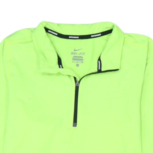 Nike Men's Green Dri-Fit 1/4 Zip Long Sleeve Athletic Sweatshirt M