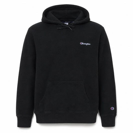 Champion Men's Black XL Pullover Hoodie with Logo Embroidery