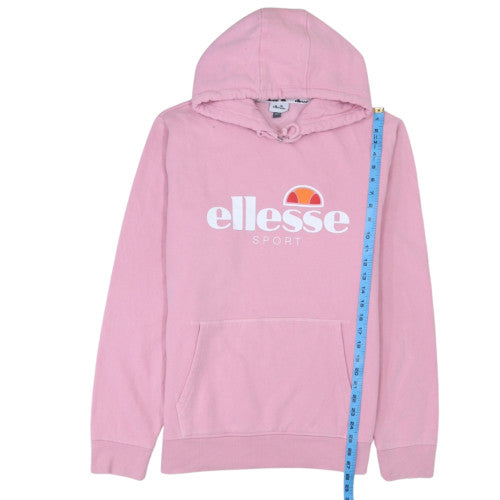 Ellesse Womens Pink Pullover Hoodie UK 18 Cotton Blend Sport Sweatshirt