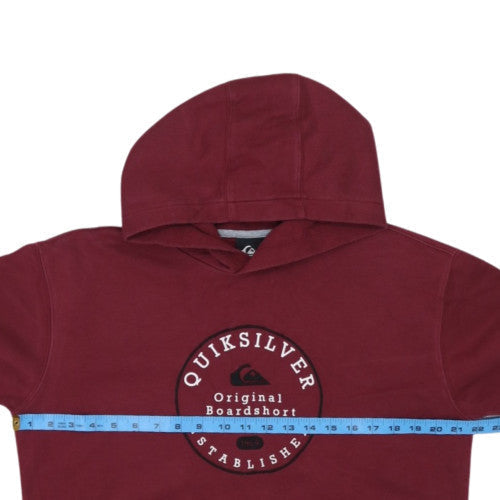 Quiksilver Boys Burgundy Hoodie XL 16 Fleece Pullover Sweatshirt