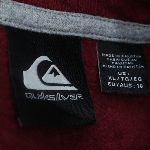 Quiksilver Boys Burgundy Hoodie XL 16 Fleece Pullover Sweatshirt