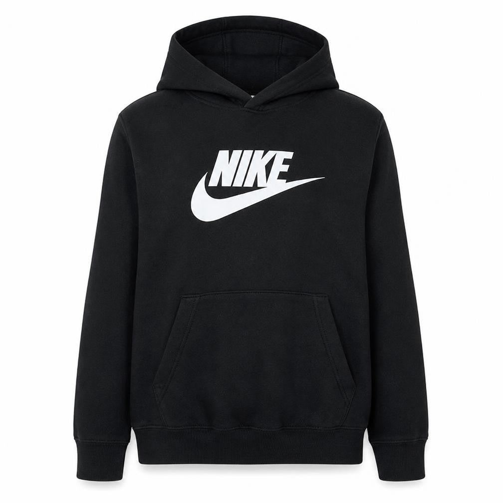 Nike Women's Black Pullover Hoodie L Logo Print Cotton Blend