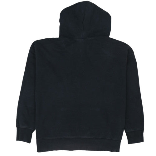 Adidas Womens Black Half Zip Hoodie M Cotton Blend Logo Pullover