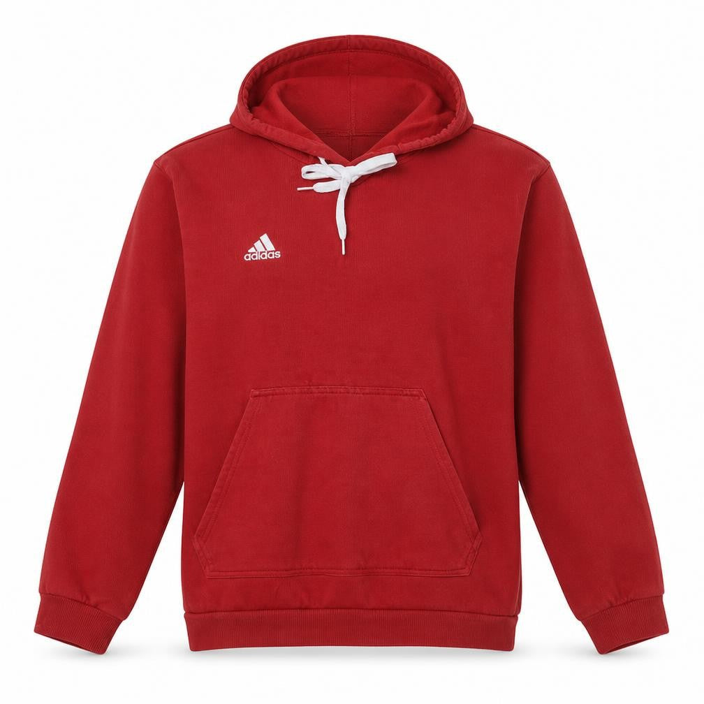 adidas Mens Red Pullover Hoodie Regular Fit Fleece M Sportswear