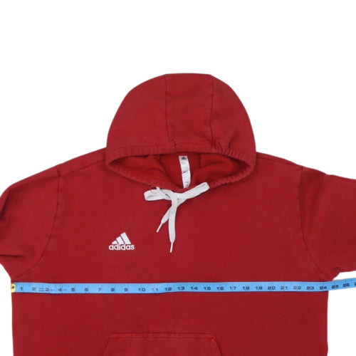 adidas Mens Red Pullover Hoodie Regular Fit Fleece M Sportswear