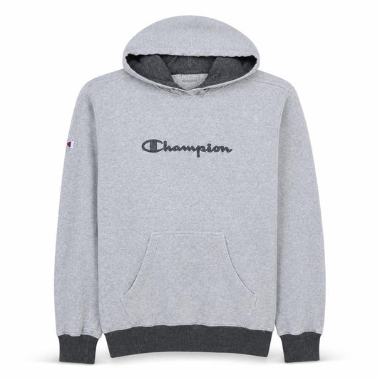 Champion Men's Grey Pullover Hoodie Medium Regular Fit Fleece