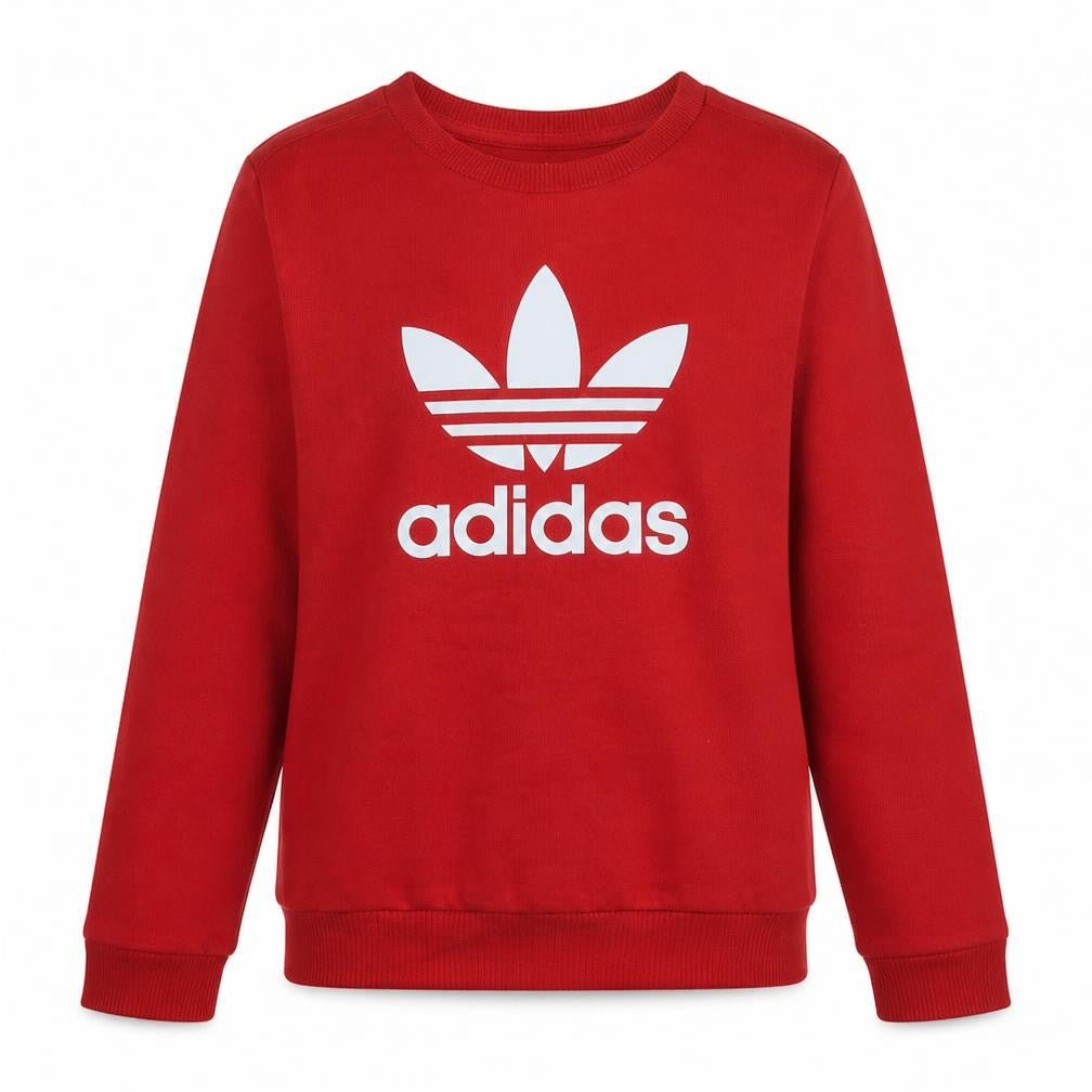 Adidas Women Red Crew Neck Pullover Sweatshirt Size 10
