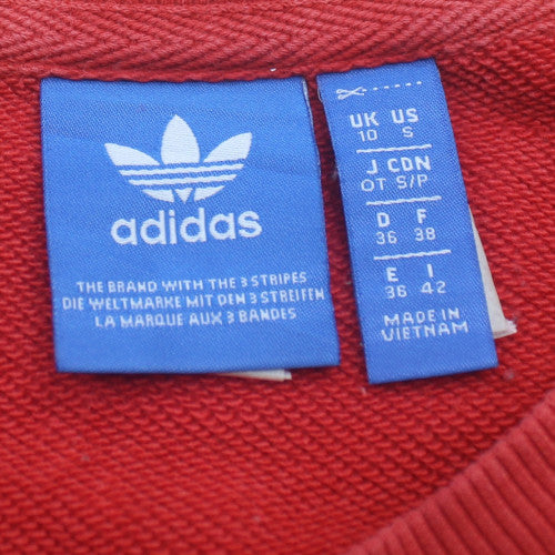 Adidas Women Red Crew Neck Pullover Sweatshirt Size 10
