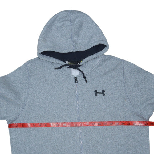 Under Armour Mens Grey Full Zip Hoodie Size L Loose Fit