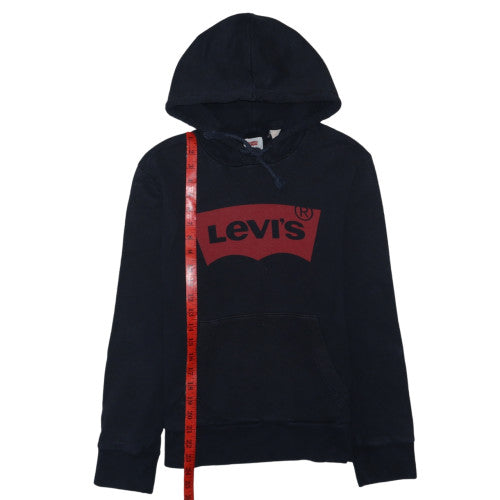 Levi's Women's Black Pullover Hoodie Size M Logo Graphic Cotton Blend