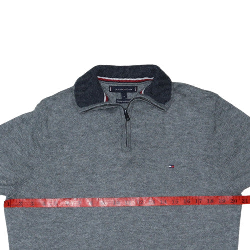 Tommy Hilfiger Men's Grey Wool 1/2 Zip Jumper Size M