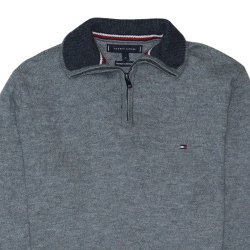 Tommy Hilfiger Men's Grey Wool 1/2 Zip Jumper Size M