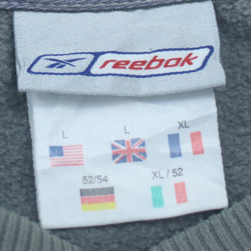 Reebok Men’s Grey Crew Neck Sweatshirt XL Cotton Logo Pullover