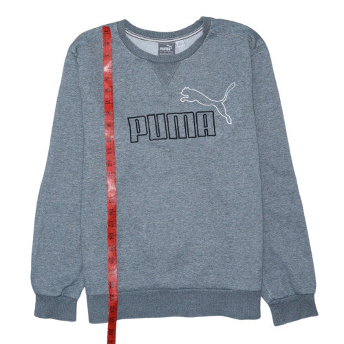 Puma Men's Grey Crew Neck Pullover Sweatshirt M Regular Fit