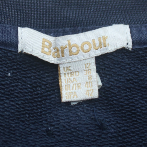 Barbour Womens Navy Blue Sweatshirt Size 12 Cotton Bird Print