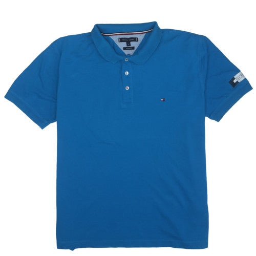 Tommy Hilfiger Men Blue Polo Shirt XL Regular Fit Cotton