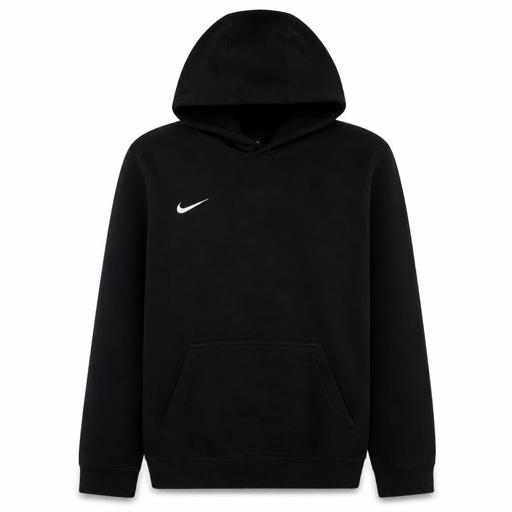 Front view of Nike boys’ black pullover hoodie xl fleece sportswear hooded sweatshirt
