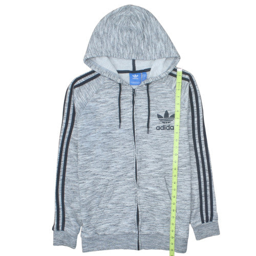 Adidas Mens Grey Full Zip Hoodie Size M Hooded Sweatshirt