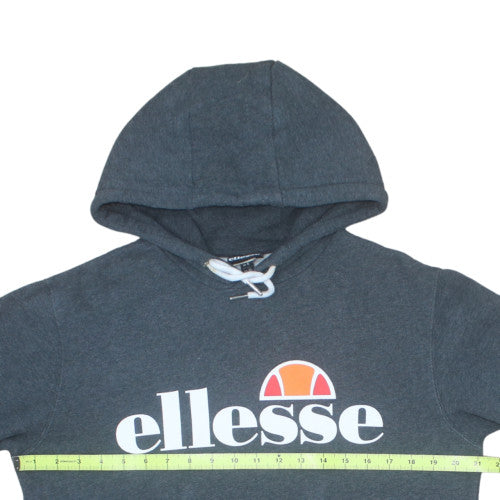 Ellesse Women's Grey Pullover Hoodie UK 10 Cotton Blend Logo Sweatshirt