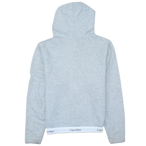 Calvin Klein Women's Grey Full Zip Hoodie L Cotton Blend Sleepwear