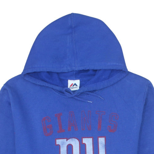 Majestic Mens Blue NY Giants Pullover Hoodie Size L Sports Fleece