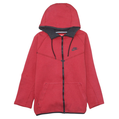 Nike Men’s Red Full Zip Hoodie Size S Regular Fit Sports Fleece
