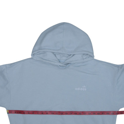 Adidas Womens Blue Pullover Hoodie Size 12 Classic Logo Design