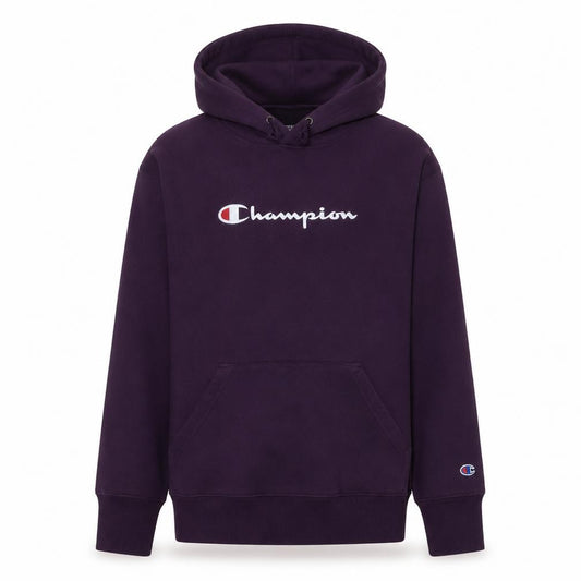 Champion Women's Purple Pullover Hoodie L Logo Print Sweatshirt