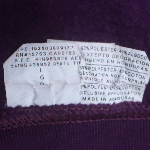 Champion Women's Purple Pullover Hoodie L Logo Print Sweatshirt