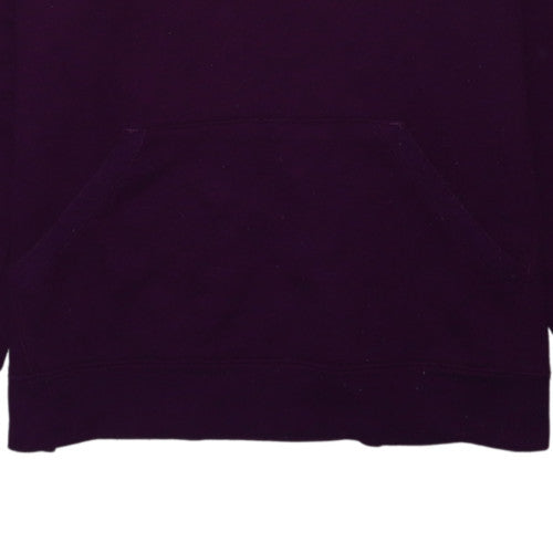 Champion Women's Purple Pullover Hoodie L Logo Print Sweatshirt