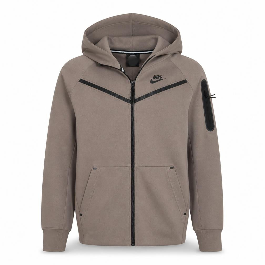 Nike Men's Beige Full Zip Hoodie XL Cotton Blend