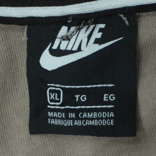 Nike Men's Beige Full Zip Hoodie XL Cotton Blend