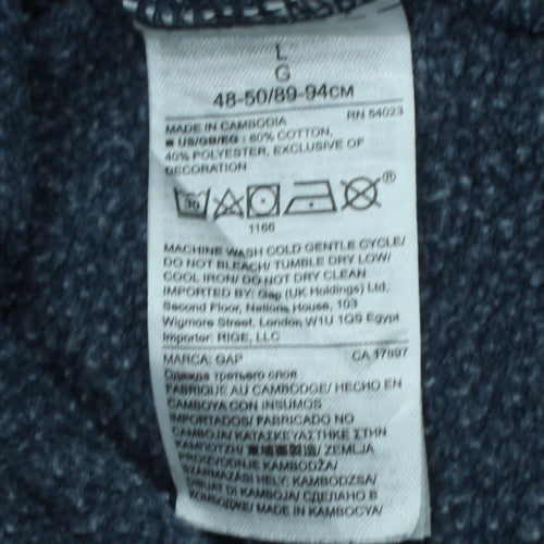 GAP Women Navy Blue Full Zip Hoodie L American Flag Logo