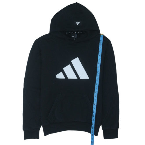 Adidas Men's Black Small Pullover Hoodie with Logo Graphic