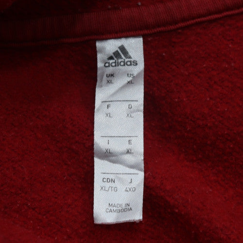 Adidas Men's Red Pullover Hoodie XL Fleece Sportswear
