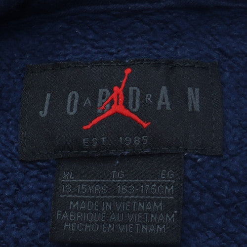 Jordan Boys Blue Pullover Hoodie XL 13-15 Years Cotton Fleece Jumper