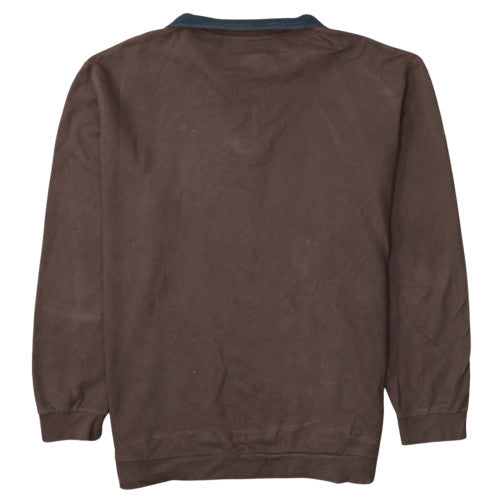 Lacoste Men’s Brown 1/4 Zip Collared Sweatshirt 2XL Regular Fit