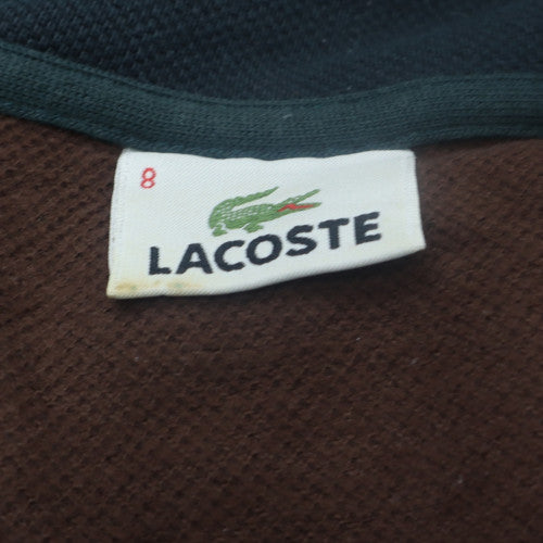 Lacoste Men’s Brown 1/4 Zip Collared Sweatshirt 2XL Regular Fit