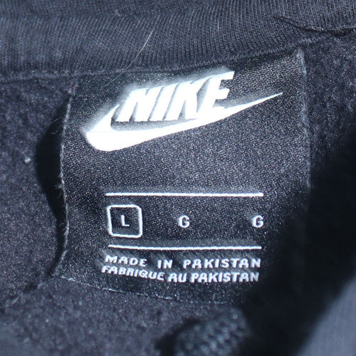 Nike Men's Black Pullover Hoodie L Logo Sports Fleece Sweatshirt