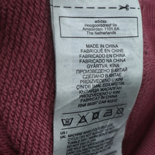 Adidas Women Pink Cropped Pullover Hoodie Size 10 Logo Lace Up
