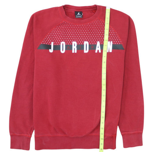 Jordan Men's Red Crew Neck Sweatshirt M Pullover Sports Style