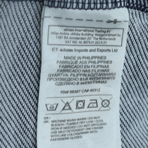 Adidas Men’s Blue Full Zip Hoodie L Regular Fit Jersey