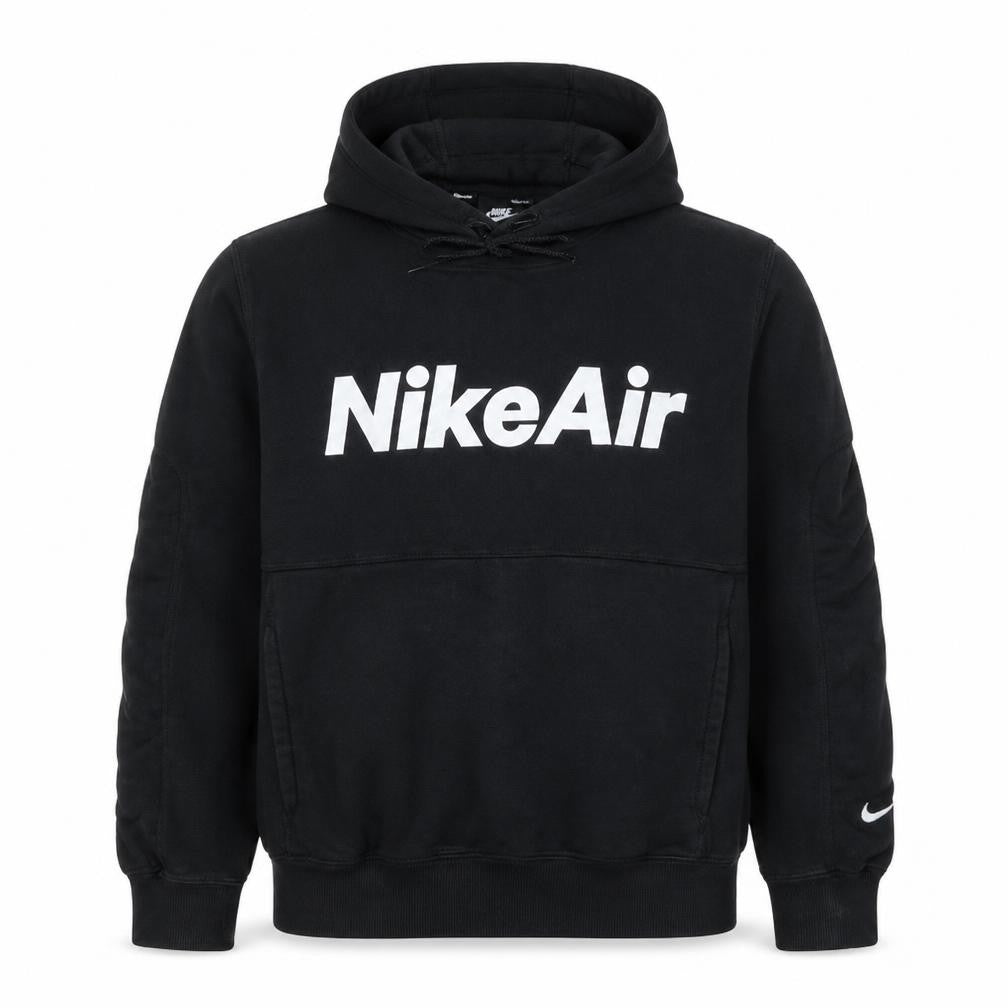 Nike Air Men's Black Pullover Hoodie L Fleece Sportswear Logo