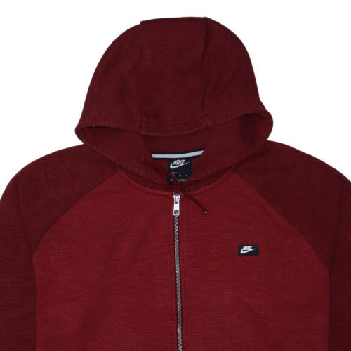Nike Mens Red Full Zip Hoodie XL Lightweight Jersey Sweat Top