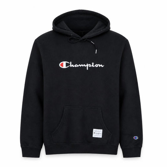 Champion Men's Black XL Pullover Hoodie Logo Embroidered Fleece