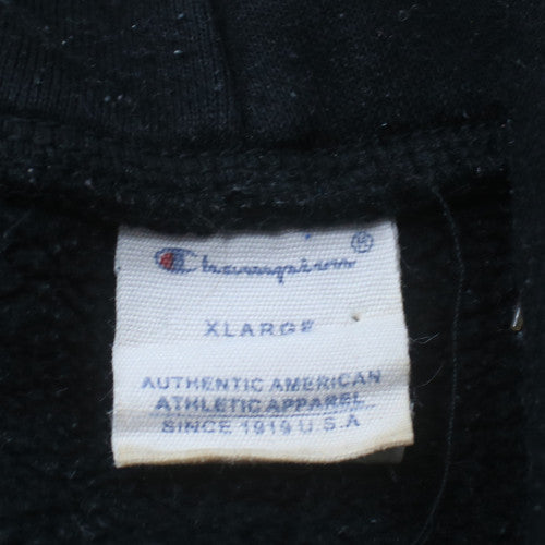 Champion Men's Black XL Pullover Hoodie Logo Embroidered Fleece