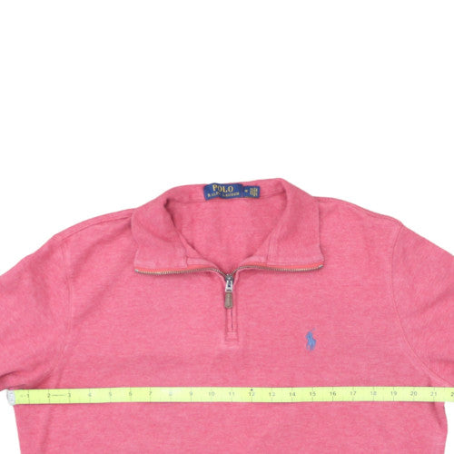 Polo Ralph Lauren Men's Pink 1/2 Zip Cotton Blend Sweatshirt M